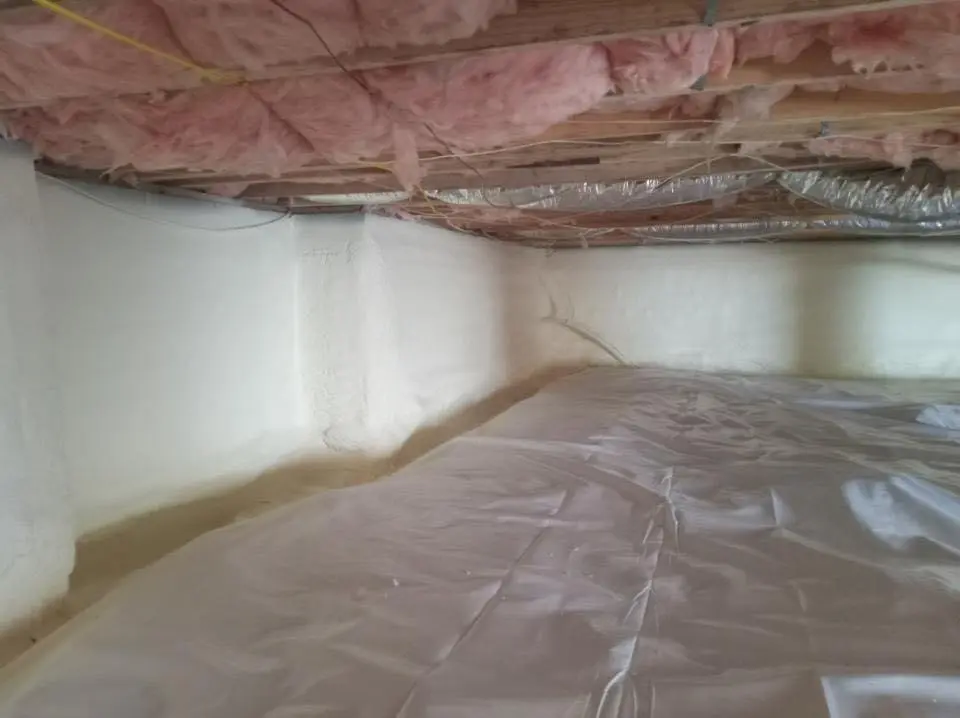 Crawl space encapsulation with closed-cell spray foam for Roof Waterproofing in Pleasant View
